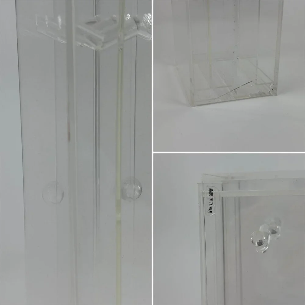 Vintage 80s Acrylic Necklace Box Clear Travel Organizer Jewelry Storage